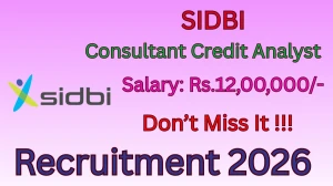 SIDBI Consultant Credit Analyst Recruitment 2026 - Apply Online for 50 Posts SIDBI Consultant Credit Analyst Recruitment 2026 - Apply Online for 50 Posts