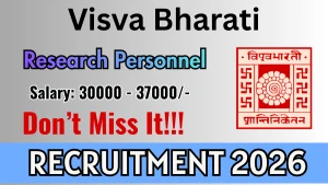 Visva Bharati Research Personnel Recruitment 2026 - Apply Online