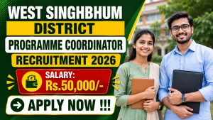 West Singhbhum District Programme Coordinator Recruitment 2026 - Apply Offline