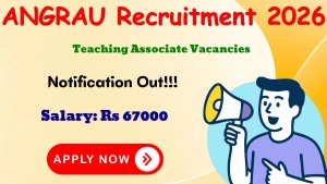 ANGRAU Teaching Associate Recruitment 2026 - Walkin