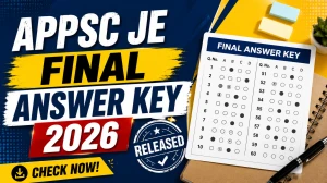 APPSC JE Final Answer Key 2026 - Download PDF & Check Objection Details APPSC JE Final Answer Key 2026 - Download PDF & Check Objection Details