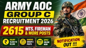 Army AOC Group C Recruitment 2026 - Apply Online for 2615 MTS, Fireman and More Posts Army AOC Group C Recruitment 2026 - Apply Online for 2615 MTS, Fireman and More Posts