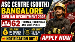 ASC Centre (South) Bangalore Civilian Recruitment 2026 - Apply Offline for 62 Fireman, Tradesman and More Posts