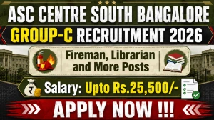 ASC Centre South Bangalore Group C Recruitment 2026 - Apply Offline for 31 Fireman, Librarian and More Posts