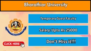 Bharathiar University Temporary Guest Faculty Recruitment 2026 - Walkin