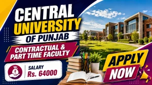 Central University of Punjab Recruitment 2026 - Apply Offline for 14 Contractual & Part Time Faculty Posts Central University of Punjab Recruitment 2026 - Apply Offline for 14 Contractual & Part Time Faculty Posts