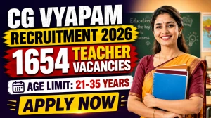 CG Vyapam Teacher Recruitment 2026 Notification Out - Apply Online for 1654 Posts CG Vyapam Teacher Recruitment 2026 Notification Out - Apply Online for 1654 Posts