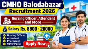 CMHO Balodabazar Recruitment 2026 - Apply Offline for 38 Nursing Officer, Attendant and More Posts CMHO Balodabazar Recruitment 2026 - Apply Offline for 38 Nursing Officer, Attendant and More Posts