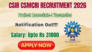 CSIR CSMCRI Project Associate Recruitment 2026 - Apply Online