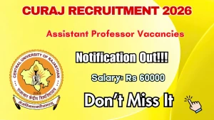 CURAJ Assistant Professor Recruitment 2026 - Walkin