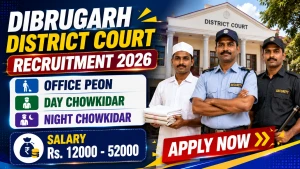 Dibrugarh District Court Recruitment 2026 - Apply Offline for Office Peon, Chowkidar and More Posts Dibrugarh District Court Recruitment 2026 - Apply Offline for Office Peon, Chowkidar and More Posts