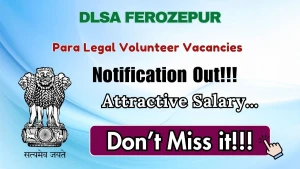DLSA Ferozepur Para Legal Volunteer Recruitment 2026 - Apply Offline DLSA Ferozepur Para Legal Volunteer Recruitment 2026 - Apply Offline