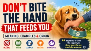 Don’t bite the hand that feeds you - Proverb of the Day