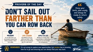 Don’t Sail Out Farther Than You Can Row Back – Proverb of the Day