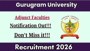 Gurugram University Adjunct Faculties Recruitment 2026 - Walkin