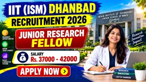 IIT (ISM) Dhanbad Junior Research Fellow Recruitment 2026 - Apply Online IIT (ISM) Dhanbad Junior Research Fellow Recruitment 2026 - Apply Online