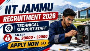 IIT Jammu Technical Support Staff Recruitment 2026 - Apply Online