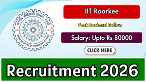 IIT Roorkee Post Doctoral Fellow Recruitment 2026 - Apply Online IIT Roorkee Post Doctoral Fellow Recruitment 2026 - Apply Online