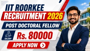 IIT Roorkee Post Doctoral Fellow Recruitment 2026 - Apply Online