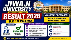 Jiwaji University 8th Semester Result 2026 Out - Check B.Pharm & B.E Result at jiwaji.edu Jiwaji University 8th Semester Result 2026 Out - Check B.Pharm & B.E Result at jiwaji.edu