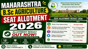 Maharashtra B.Sc Agriculture Seat Allotment 2026 Out - Check Round 1 Result at agri2026.mahacet.org Maharashtra B.Sc Agriculture Seat Allotment 2026 Out - Check Round 1 Result at agri2026.mahacet.org