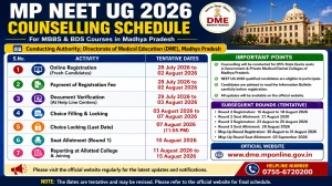 MP NEET UG 2026 Counselling Schedule Out - Check Details @ dme.mponline.gov.in MP NEET UG 2026 Counselling Schedule Out - Check Details @ dme.mponline.gov.in