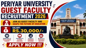 Periyar University Guest Faculty Recruitment 2026 - Apply Offline