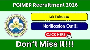 PGIMER Lab Technician Recruitment 2026 - Apply Offline