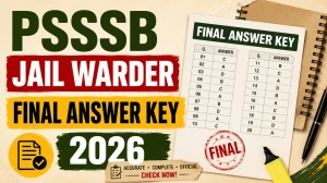 PSSSB Punjab Jail Warder Final Answer Key 2026 (Out) - Download PDF