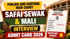 Punjab & Haryana High Court Safai Sewak & Mali Interview Admit Card 2026 Out - Download Hall Ticket at highcourtchd.gov.in