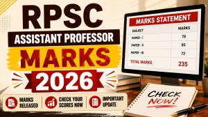 RPSC Assistant Professor Marks 2026 Out - Check Marks Here