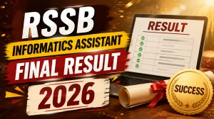 RSSB Informatics Assistant 2023 Final Result - Check Meritwise List Released