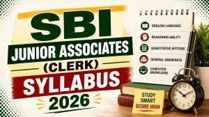 SBI Junior Associate (Clerk) Syllabus & Exam Pattern 2026 - Prelims & Mains SBI Junior Associate (Clerk) Syllabus & Exam Pattern 2026 - Prelims & Mains