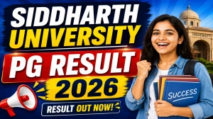 Siddharth University PG Result 2026 Out - Check Semester Marksheet Online @ suksn.edu.in