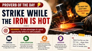 Strike While the Iron Is Hot – Proverb of the Day, Meaning & Examples
