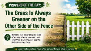 The Grass Is Always Greener on the Other Side of the Fence – Proverb of the Day The Grass Is Always Greener on the Other Side of the Fence – Proverb of the Day