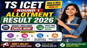 TS ICET Round 1 Allotment Result 2026 Out - Check Seat Allotment Status at tgicet.nic.in TS ICET Round 1 Allotment Result 2026 Out - Check Seat Allotment Status at tgicet.nic.in