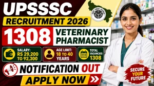 UPSSSC Veterinary Pharmacist Recruitment 2026 Notification Out - Apply Online for 1308 Posts UPSSSC Veterinary Pharmacist Recruitment 2026 Notification Out - Apply Online for 1308 Posts