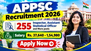 APPSC Recruitment 2026 - Apply Online for 255 Inspector, Assistant Statistical Officer and More Posts