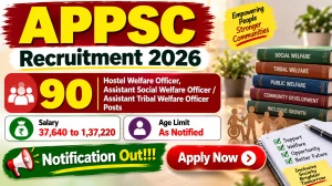 APPSC Recruitment 2026 - Apply Online for 90 Hostel Welfare Officer, Assistant Social Welfare Officer / Assistant Tribal Welfare Officer Posts