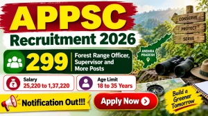 APPSC Recruitment 2026 Notification Out - Apply Online for 299 Forest Range Officer, Supervisor and More Posts APPSC Recruitment 2026 Notification Out - Apply Online for 299 Forest Range Officer, Supervisor and More Posts