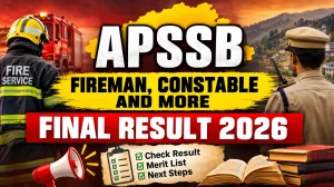 APSSB Final Result 2026 Out For Fireman, Constable and More - Check Selection List