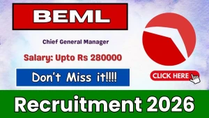 BEML Chief General Manager Recruitment 2026 - Apply Online
