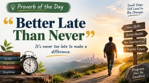 Better Late Than Never Meaning, Example & Explanation | Proverb of the Day