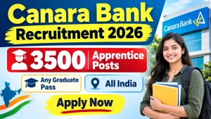 Canara Bank Apprentice Recruitment 2026 Notification Out - Apply Online for 3500 Graduate Apprentice Posts