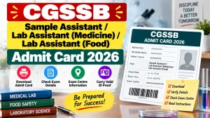 CGSSB Admit Card 2026 Out - Download Sample Assistant & Lab Assistant Hall Ticket at vyapamcg.cgstate.gov.in