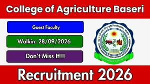 College of Agriculture Baseri Guest Faculty Recruitment 2026 - Walkin College of Agriculture Baseri Guest Faculty Recruitment 2026 - Walkin
