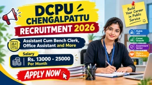 DCPU Chengalpattu Recruitment 2026 - Apply Offline for Assistant Cum Bench Clerk, Office Assistant and More Posts