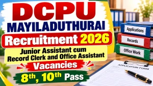 DCPU Mayiladuthurai Recruitment 2026 - Apply Offline for Junior Assistant cum Record Clerk, Office Assistant Posts DCPU Mayiladuthurai Recruitment 2026 - Apply Offline for Junior Assistant cum Record Clerk, Office Assistant Posts