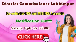 District Commissioner Lakhimpur Recruitment 2026 - Apply Offline for Co-ordinator FRA and MIS/FRA Associate Posts